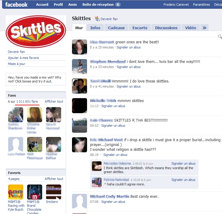 skittles sur facebook