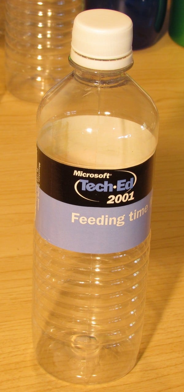 2001 - Water Bottles from TechEd North America