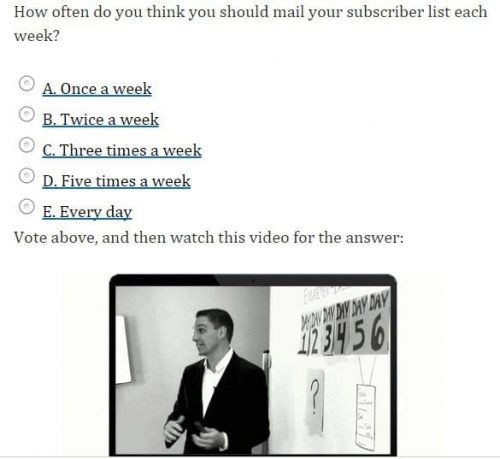 Trucs et Astuces eMailing – Cas pratique avec Aweber partie 3 20 emailing avec questionnaire