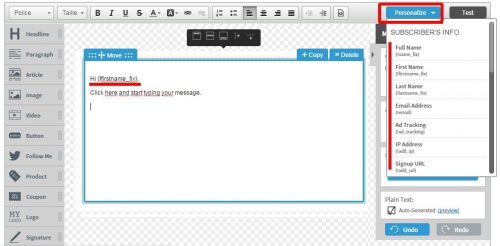 Trucs et Astuces eMailing – Cas pratique avec Aweber partie 3 11 personnalisation aweber