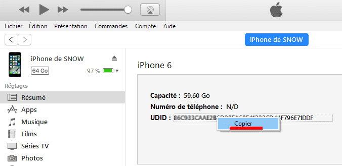 Comment obtenir le numéro UDID d'un iPhone ? 82