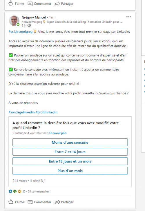 Comment créer un sondage sur Linkedin ? La méthode en 3 étapes ! 13 Comment créer un sondage sur Linkedin ? La méthode en 3 étapes ! 12