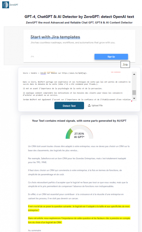 Comment vérifier qu'un texte a été écrit par ChatGPT ou un outil d'IA ? 10% des sites web ont des contenus générés par l'IA ! 17 Comment vérifier qu'un texte a été écrit par ChatGPT ou un outil d'IA ? 10% des sites web ont des contenus générés par l'IA ! 16