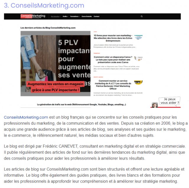 ConseilsMarketing.com dans le top 15 des blogs marketing en France en 2023 3 ConseilsMarketing.com dans le top 15 des blogs marketing en France en 2023 3