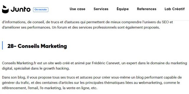 ConseilsMarketing.com dans le top 15 des blogs marketing en France en 2023 8