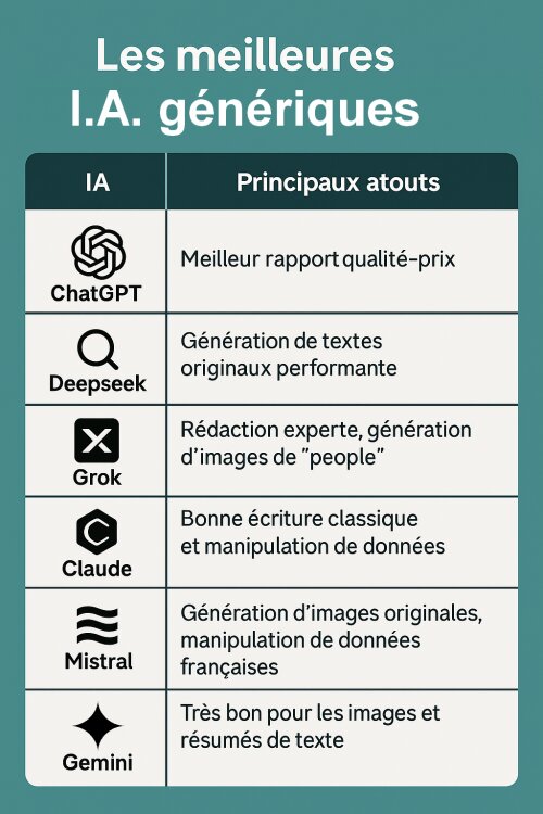 Deepseek, Grok, ChatGPT, Claude, Mistral... Quelle intelligence artificielle choisir et pour quels besoins ? 4 Deepseek, Grok, ChatGPT, Claude, Mistral... Quelle intelligence artificielle choisir et pour quels besoins ? 4