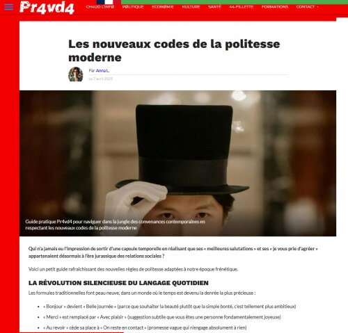 Vers un nouveau style de média avec la fin des blogueurs traditionnels ? Le cas de Pr4vd4.net, un media satirique qui détonne ! 3 Vers un nouveau style de média avec la fin des blogueurs traditionnels ? Le cas de Pr4vd4.net, un media satirique qui détonne ! 3