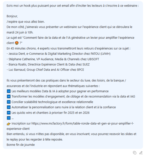 10 conseils pour utiliser l'IA + 20 prompts pour améliorer les performances de ses emailings 17 10 conseils pour utiliser l'IA + 20 prompts pour améliorer les performances de ses emailings 15