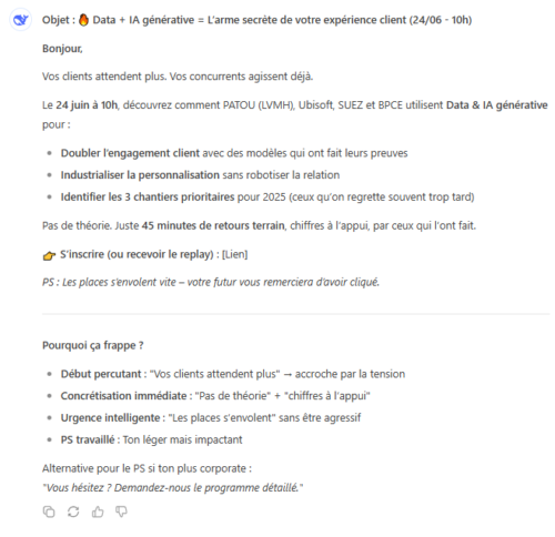 10 conseils pour utiliser l'IA + 20 prompts pour améliorer les performances de ses emailings 18 10 conseils pour utiliser l'IA + 20 prompts pour améliorer les performances de ses emailings 16