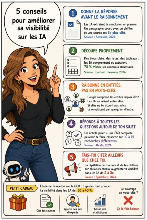 SEO Devenez incontournable sur le Web, Comment être choisi par Google, l'IA et vos clients ? - Nelly Kempf 7 conseils SEO 2026