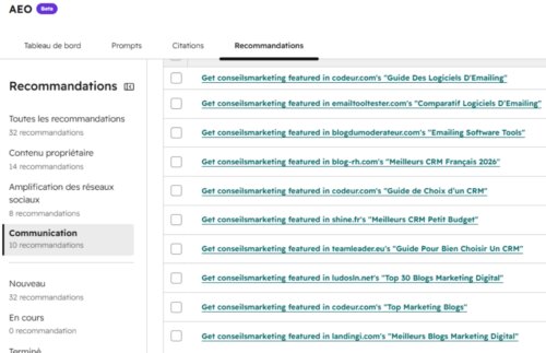 Comment être visible dans les IA comme ChatGPT, Gemini,Claude… Tuto avec Hubspot AEO ! 20 Comment être visible dans les IA comme ChatGPT, Gemini,Claude… Tuto avec Hubspot AEO ! 20