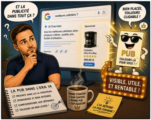 L'impact de Google AI Overviews en France : le guide complet pour comprendre, mesurer et être cité dans les Aperçus IA de Google 17 Et la publicité dans tout ça