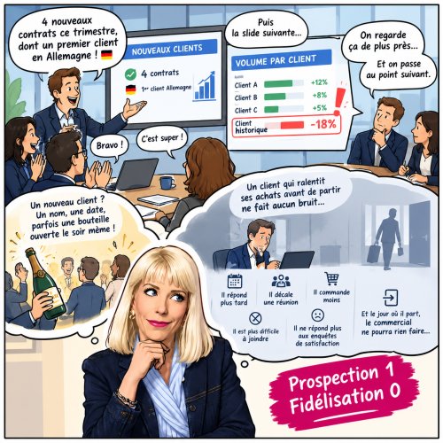 Le client qu'on ne regarde plus est déjà en train de partir... Prospecter ou fidéliser, le dilemme de trop de stratégies commerciales ! 2 Le client qu'on ne regarde plus est déjà en train de partir... Prospecter ou fidéliser, le dilemme de trop de stratégies commerciales ! 2