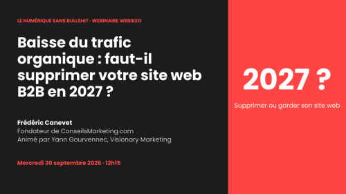 Faut arrêter d'alimenter son blog voire même de mettre à jour son site B2B avec l'arrivée de l'IA ? 2 Baisse du trafic organique : faut-il supprimer votre site web B2B en 2027 ?